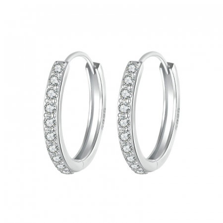 Cercei argint rotunzi cu zirconii