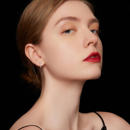 Cercei argint rotunzi cu inimioare si zirconii [5]