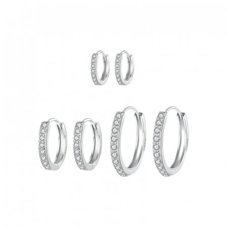 Cercei argint rotunzi cu zirconii [10]
