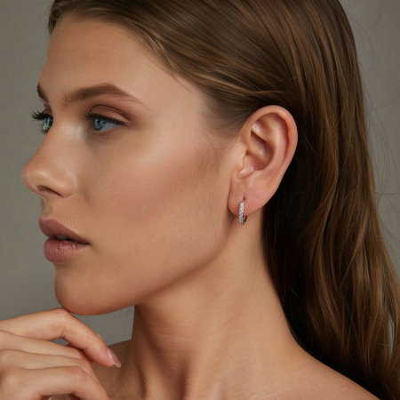 Cercei argint rotunzi cu zirconii [1]