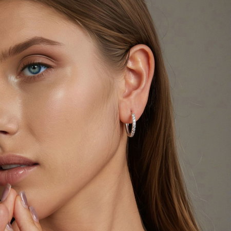 Cercei argint rotunzi cu zirconii [7]