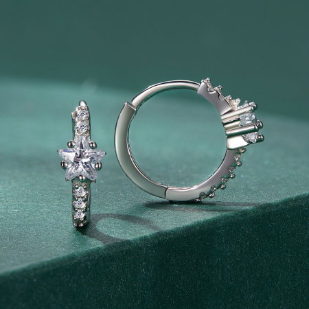 Cercei argint rotunzi cu stelute si zirconii [4]