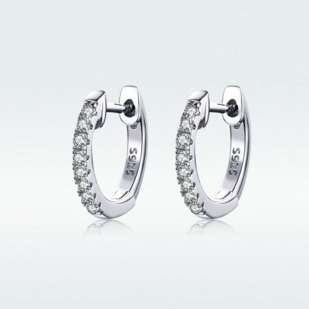 Cercei argint rotunzi cu zirconii placati cu rodiu [3]