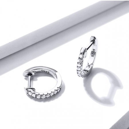 Cercei argint rotunzi cu zirconii placati cu rodiu [8]