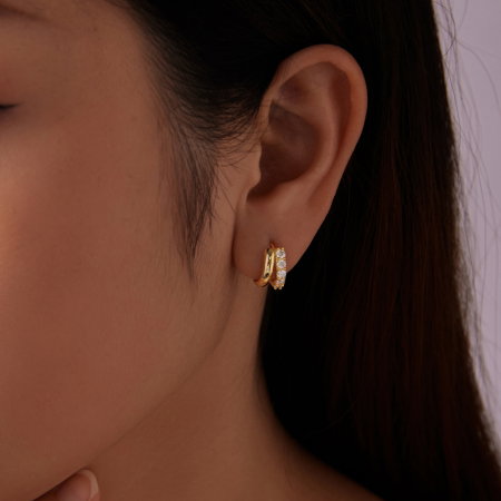 Cercei argint rotunzi dubli cu Moissanit [1]