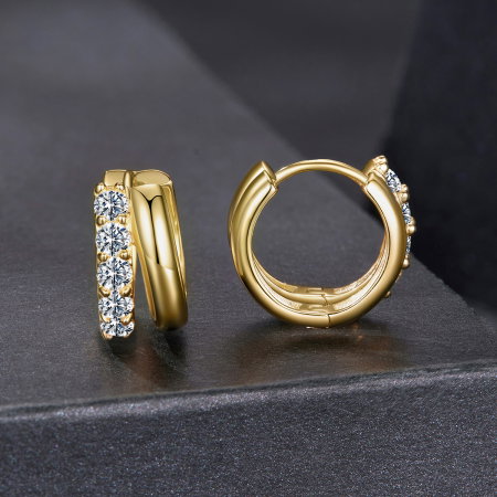 Cercei argint rotunzi dubli cu Moissanit [2]