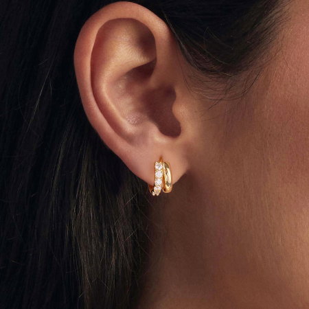 Cercei argint rotunzi dubli cu Moissanit [5]