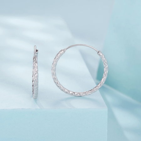 Cercei argint rotunzi floral gravat [2]