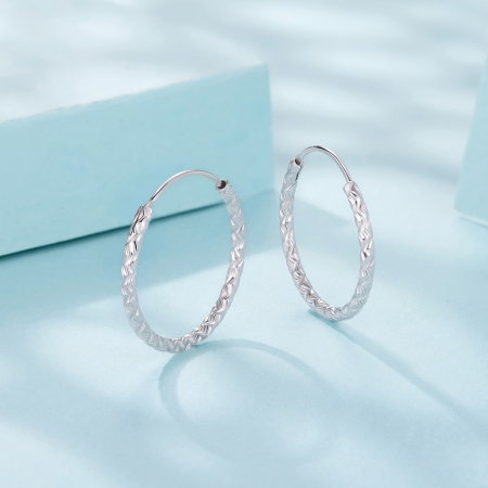 Cercei argint rotunzi floral gravat [4]