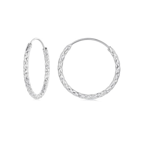 Cercei argint rotunzi floral gravat