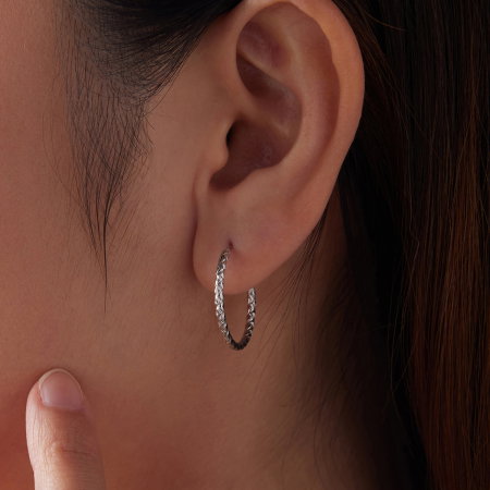 Cercei argint rotunzi floral gravat [8]