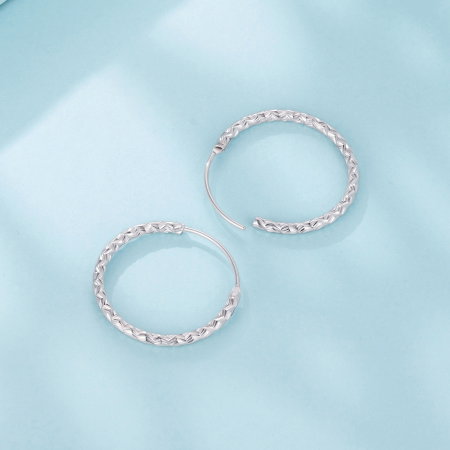 Cercei argint rotunzi floral gravat [5]