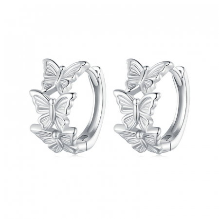 Cercei argint rotunzi fluturasi