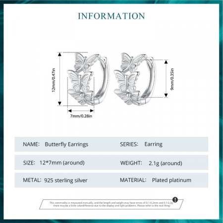 Cercei argint rotunzi fluturasi [9]