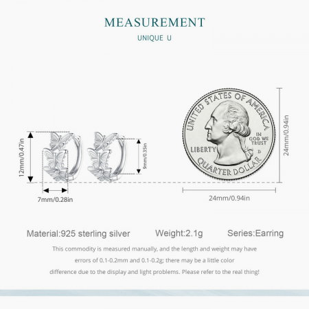 Cercei argint rotunzi fluturasi [10]