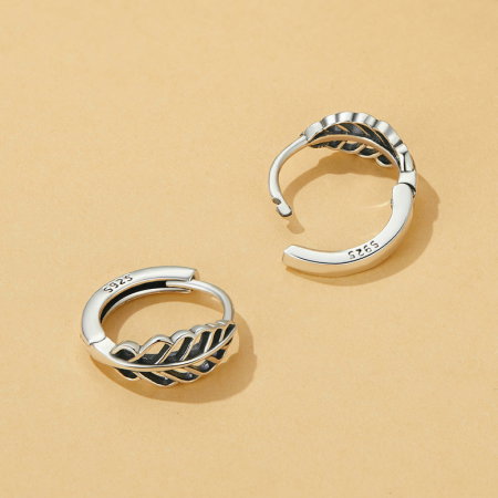 Cercei argint rotunzi frunze [4]