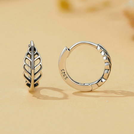 Cercei argint rotunzi frunze [2]