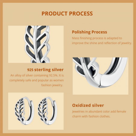 Cercei argint rotunzi frunze [8]