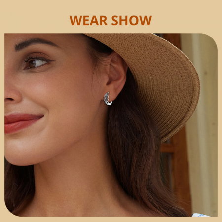 Cercei argint rotunzi frunze [9]