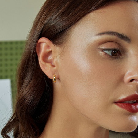 Cercei argint rotunzi placati cu aur [5]