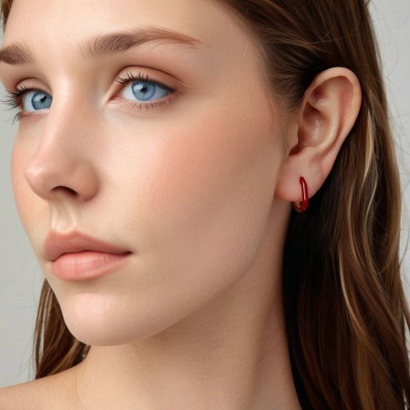 Cercei argint rotunzi Red [1]