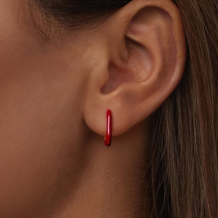 Cercei argint rotunzi Red [6]