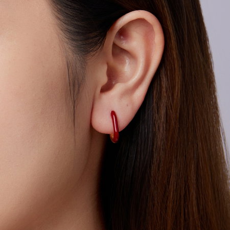 Cercei argint rotunzi Red [9]