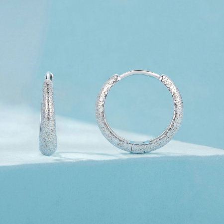 Cercei argint rotunzi textura simpla [2]