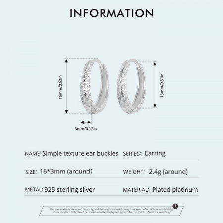 Cercei argint rotunzi textura simpla [9]