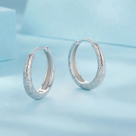 Cercei argint rotunzi textura simpla [4]