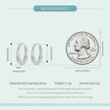 Cercei argint rotunzi textura simpla [10]