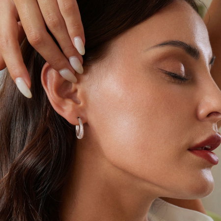 Cercei argint rotunzi textura simpla [5]