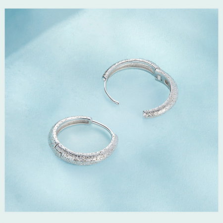 Cercei argint rotunzi textura simpla [16]