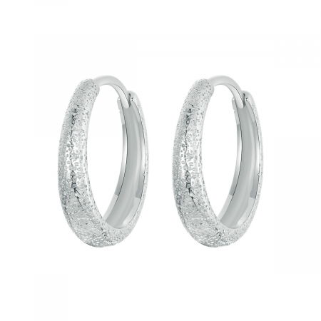 Cercei argint rotunzi textura simpla