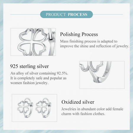 Cercei argint rotunzi trifoi cu patru foi [10]