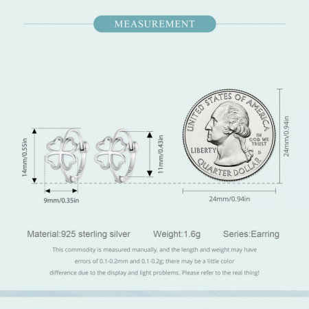 Cercei argint rotunzi trifoi cu patru foi [9]