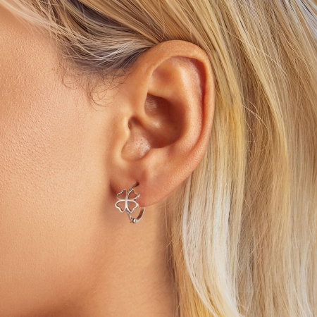 Cercei argint rotunzi trifoi cu patru foi [1]