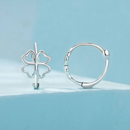 Cercei argint rotunzi trifoi cu patru foi [2]