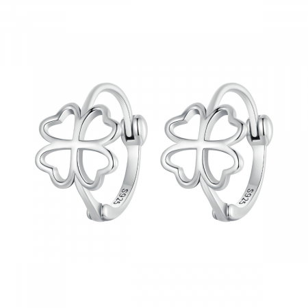 Cercei argint rotunzi trifoi cu patru foi