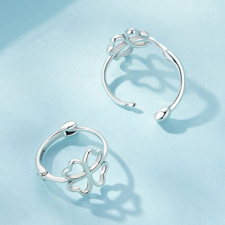 Cercei argint rotunzi trifoi cu patru foi [6]