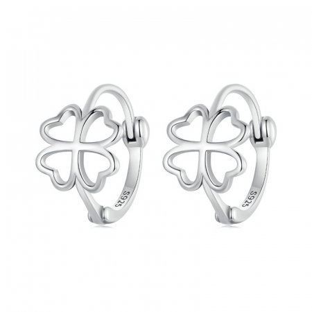 Cercei argint rotunzi trifoi cu patru foi [7]