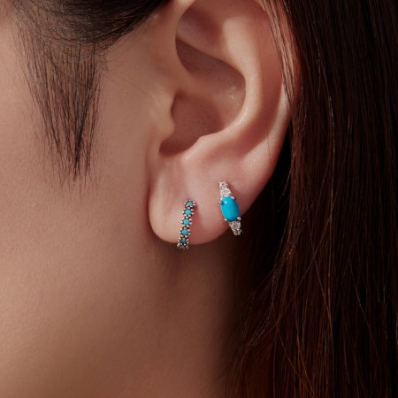 Cercei argint rotunzi Turcoaz [8]