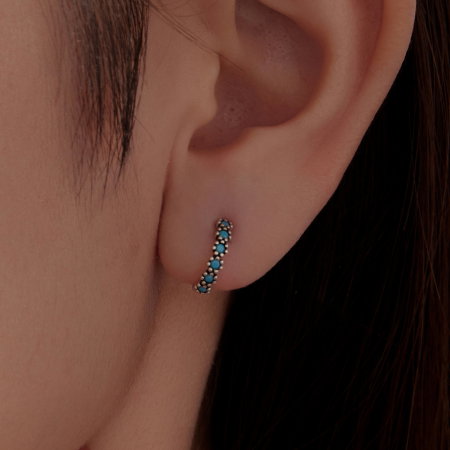 Cercei argint rotunzi Turcoaz [6]