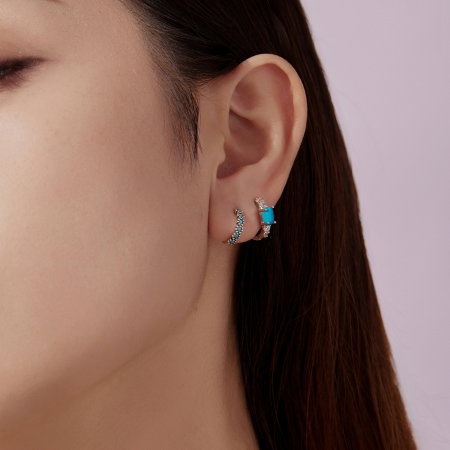 Cercei argint rotunzi Turcoaz [9]