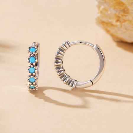 Cercei argint rotunzi Turcoaz [5]