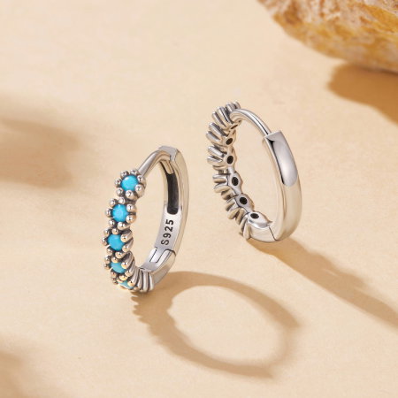 Cercei argint rotunzi Turcoaz [2]