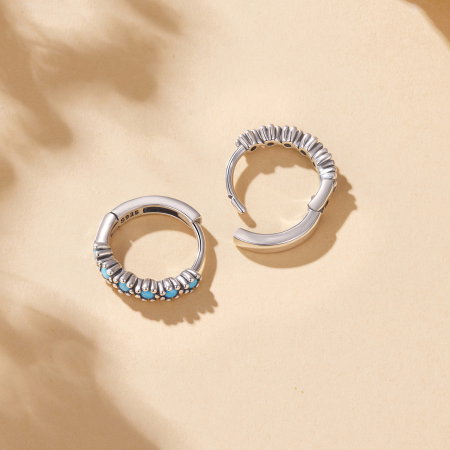 Cercei argint rotunzi Turcoaz [4]