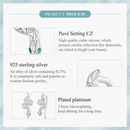 Cercei argint sarpe cu carlig [10]