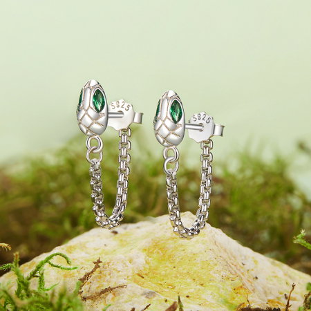 Cercei argint sarpe cu zirconii [2]