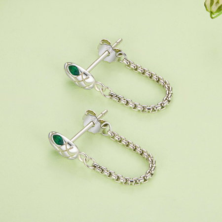 Cercei argint sarpe cu zirconii [4]